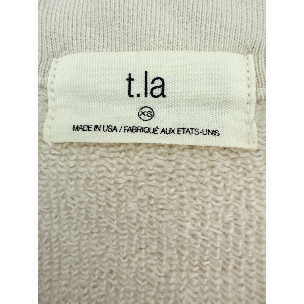 Anthropologie TLa Puff-Sleeve Jacket Sweater Coat Sweatshirt Cream Size XS - Picture 7 of 11